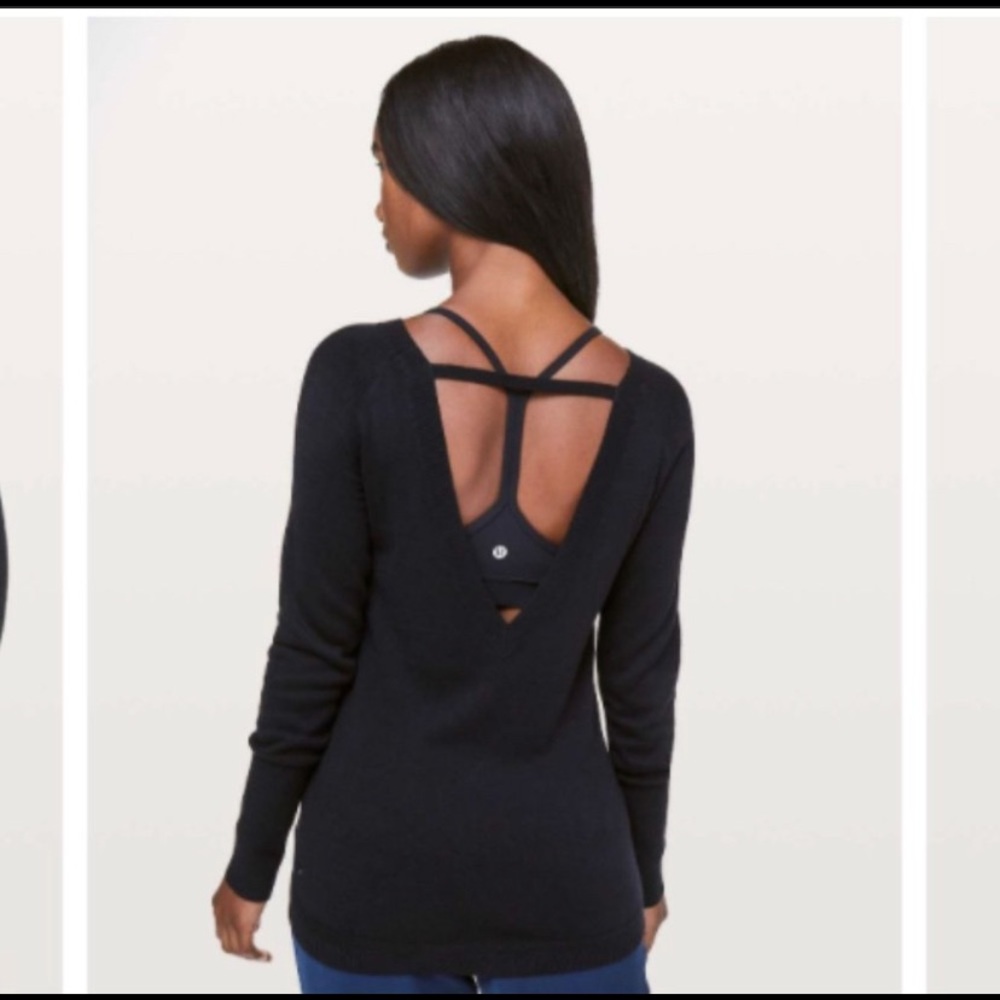 Lululemon Unity Drop Back Sweater Black Cashmere